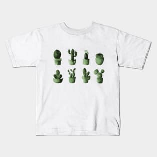 One cactus six cacti in green Kids T-Shirt